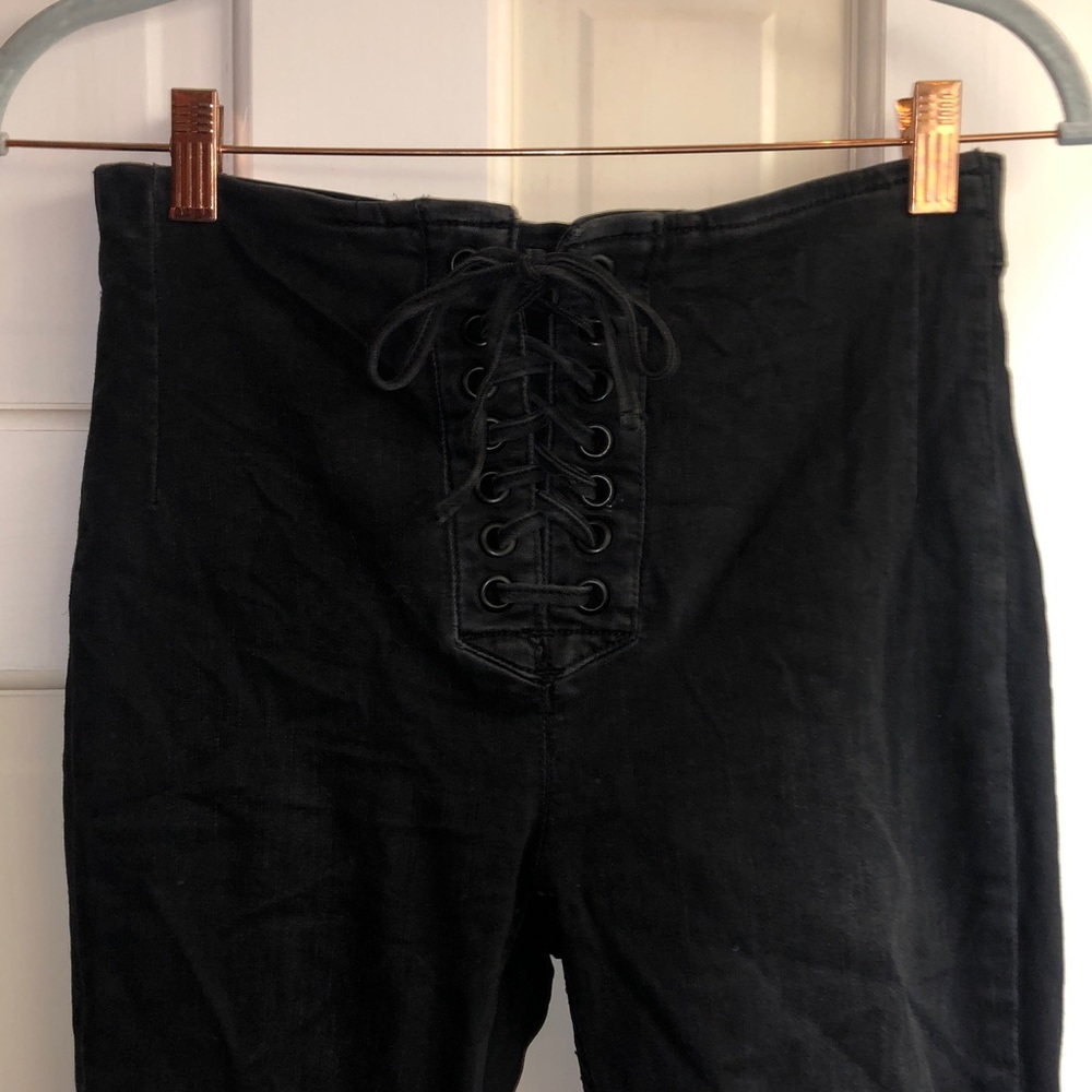 Free People Lace-Up Skinny Jeans